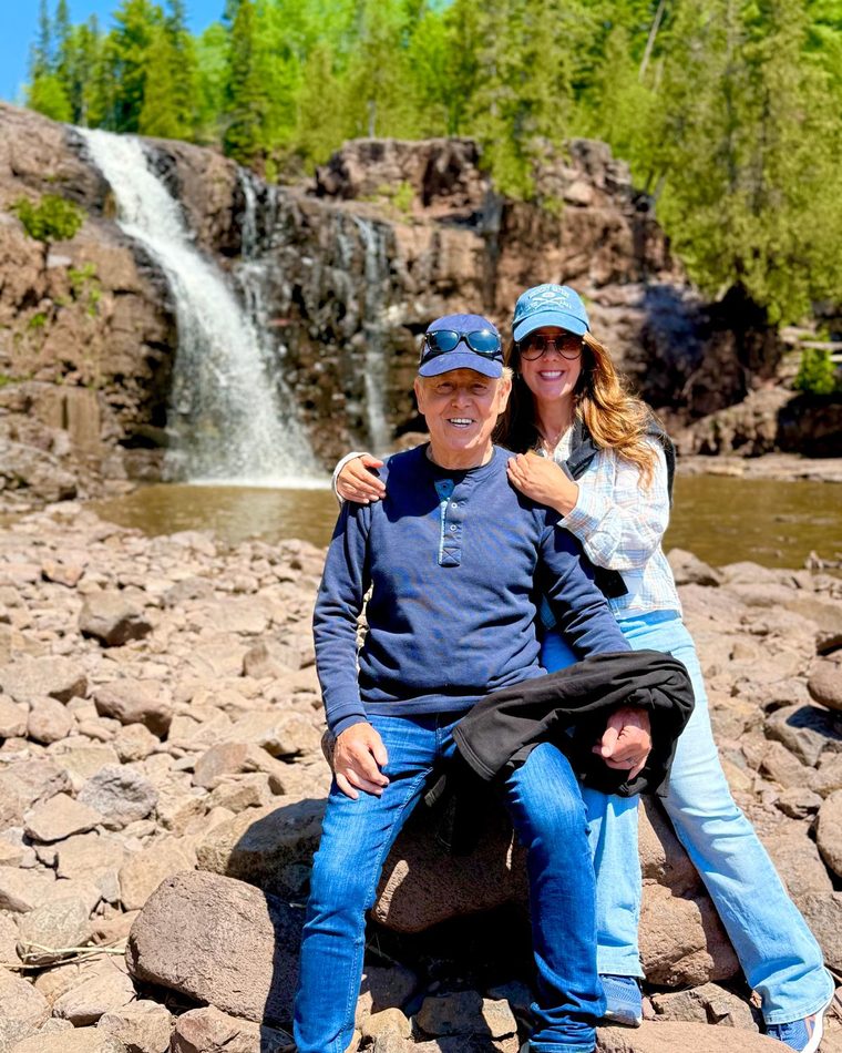 Nichole and Michael at a waterfall
