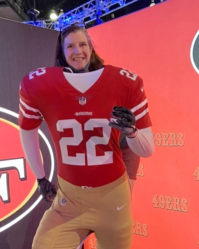 Tricia at a 49ers fan event